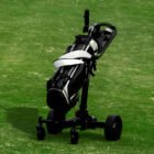 Lightweight electric golf caddy ideal for 18-hole rounds