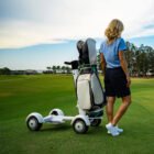 Foldable electric golf scooter for easy storage and travel