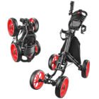 Compact fold golf trolley ideal for travel and storage