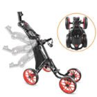 Foldable golf cart designed for quick storage and portability