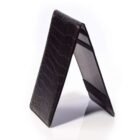 Black golf scorecard holder with elastic straps and pencil slot