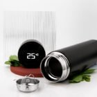 Custom stainless steel golf thermos bottle with digital screen and matte finish