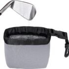Black and gray golf ball/club cleaning bag