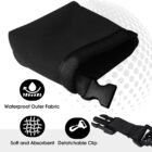 Black golf ball cleaning bag used during tournament