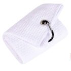 Absorbent golf towel designed for easy club cleaning and moisture control, fits any golf bag
