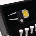 Black golf ball gift box set with accessories