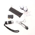 Travel golf accessory storage bag with full organizer layout